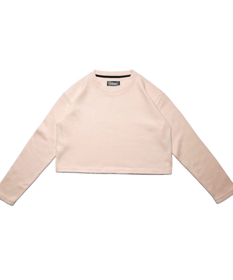 Cropped Sand Ribbed Crop Top