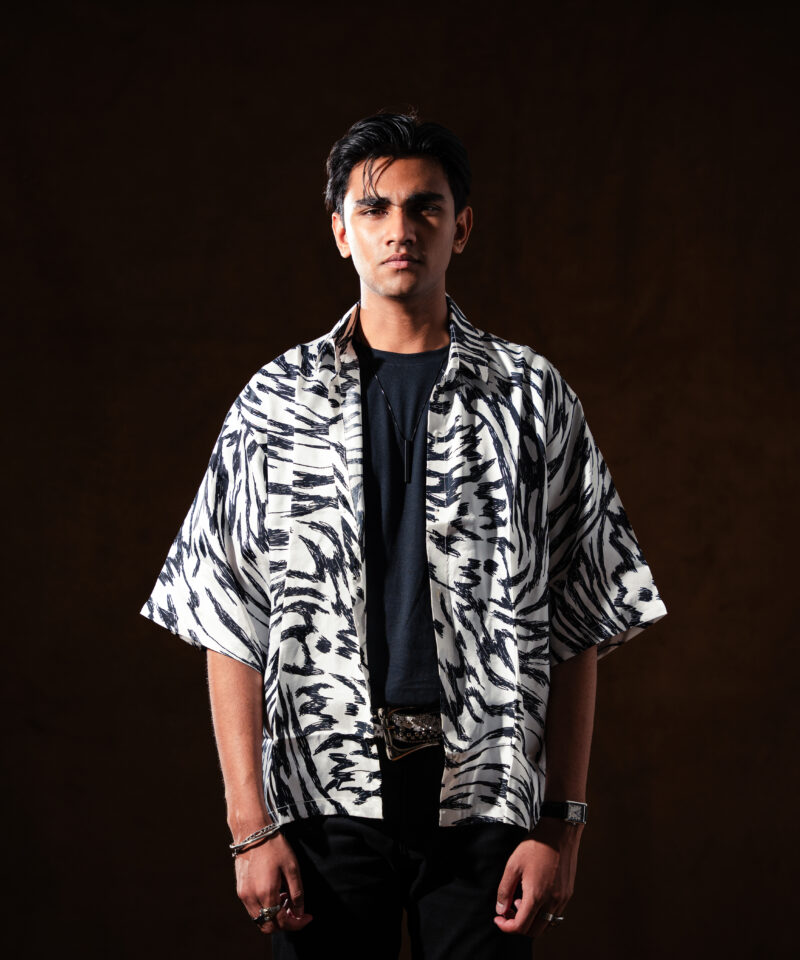 Drop Shoulder Button Down - Zebra