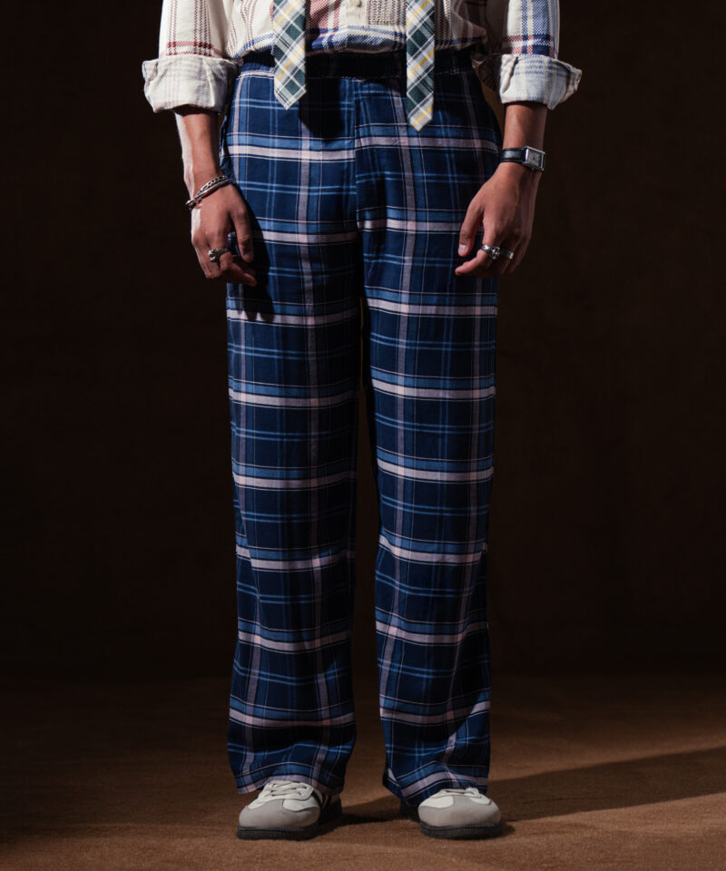Checkered Wide Leg Trouser
