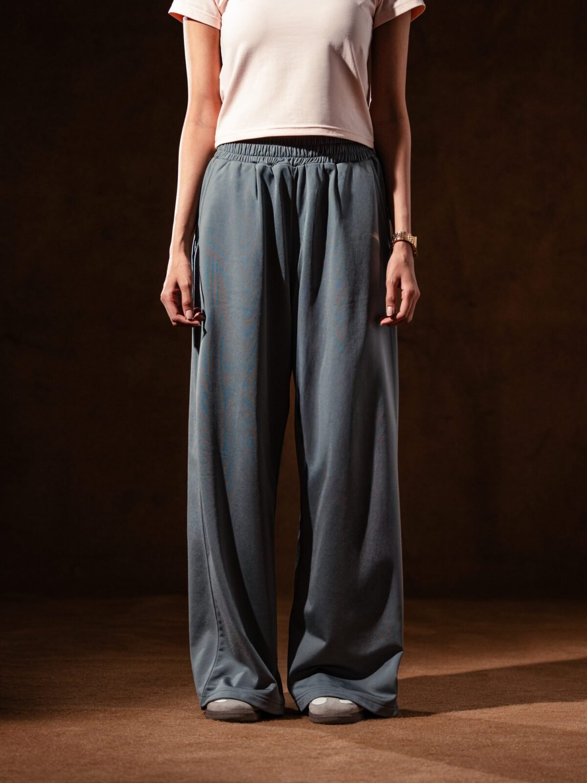 Metallic Wide Leg Trouser