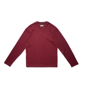Burgundy Ribbed Knit Crew