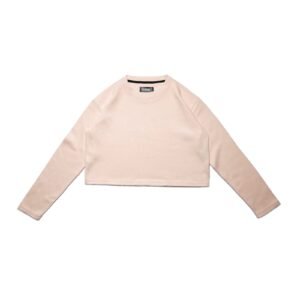 Cropped Sand Ribbed Crop Top