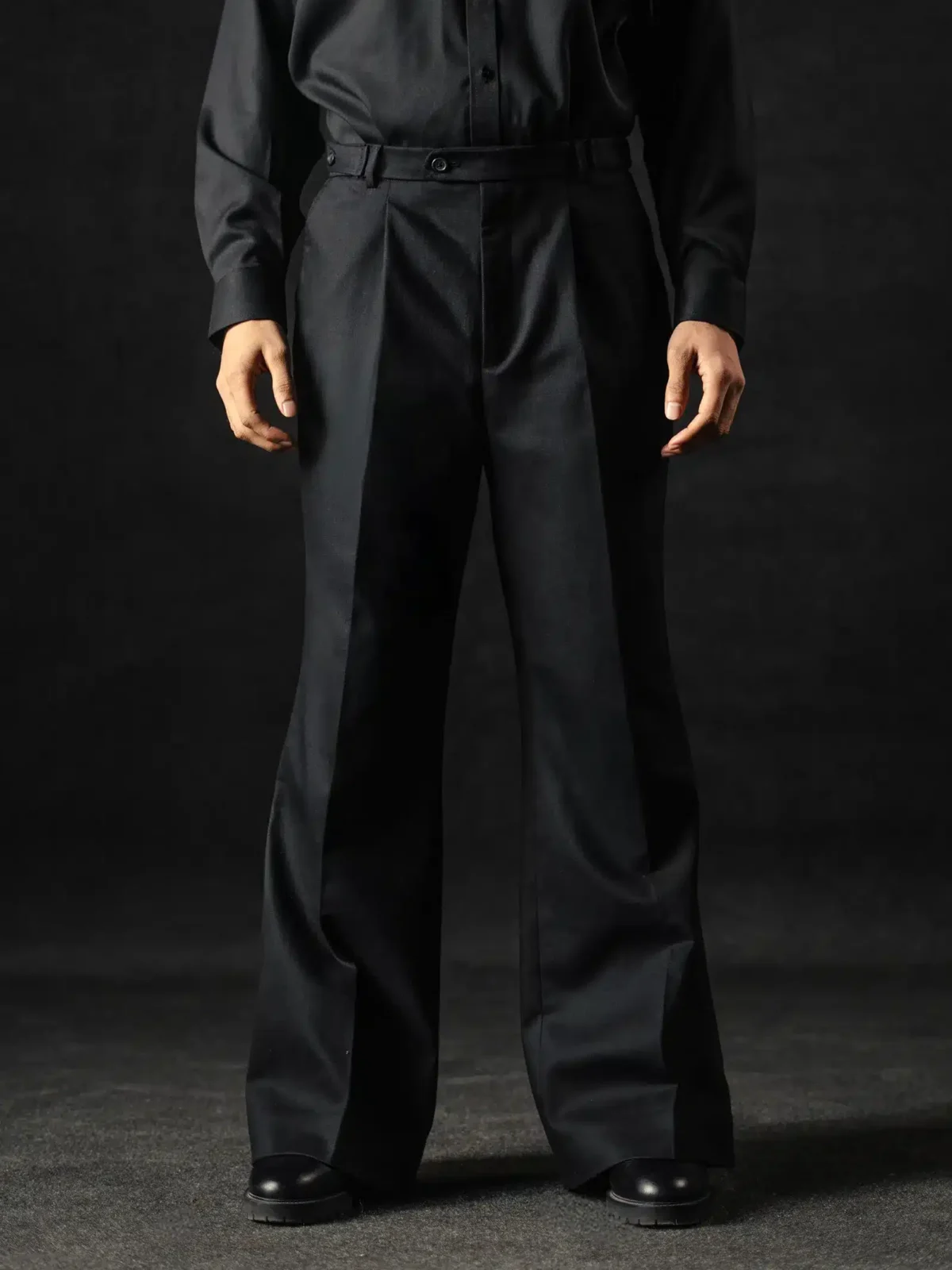 BLACK BOOT LEG PANTS