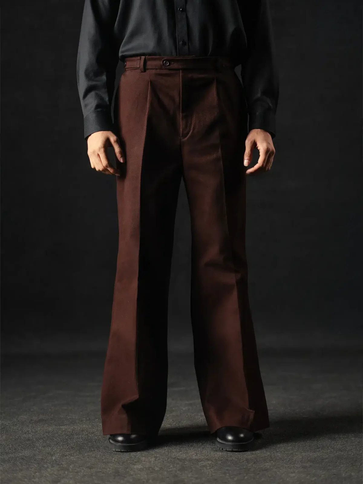 ⁠BURGUNDY BOOT LEG PANTS