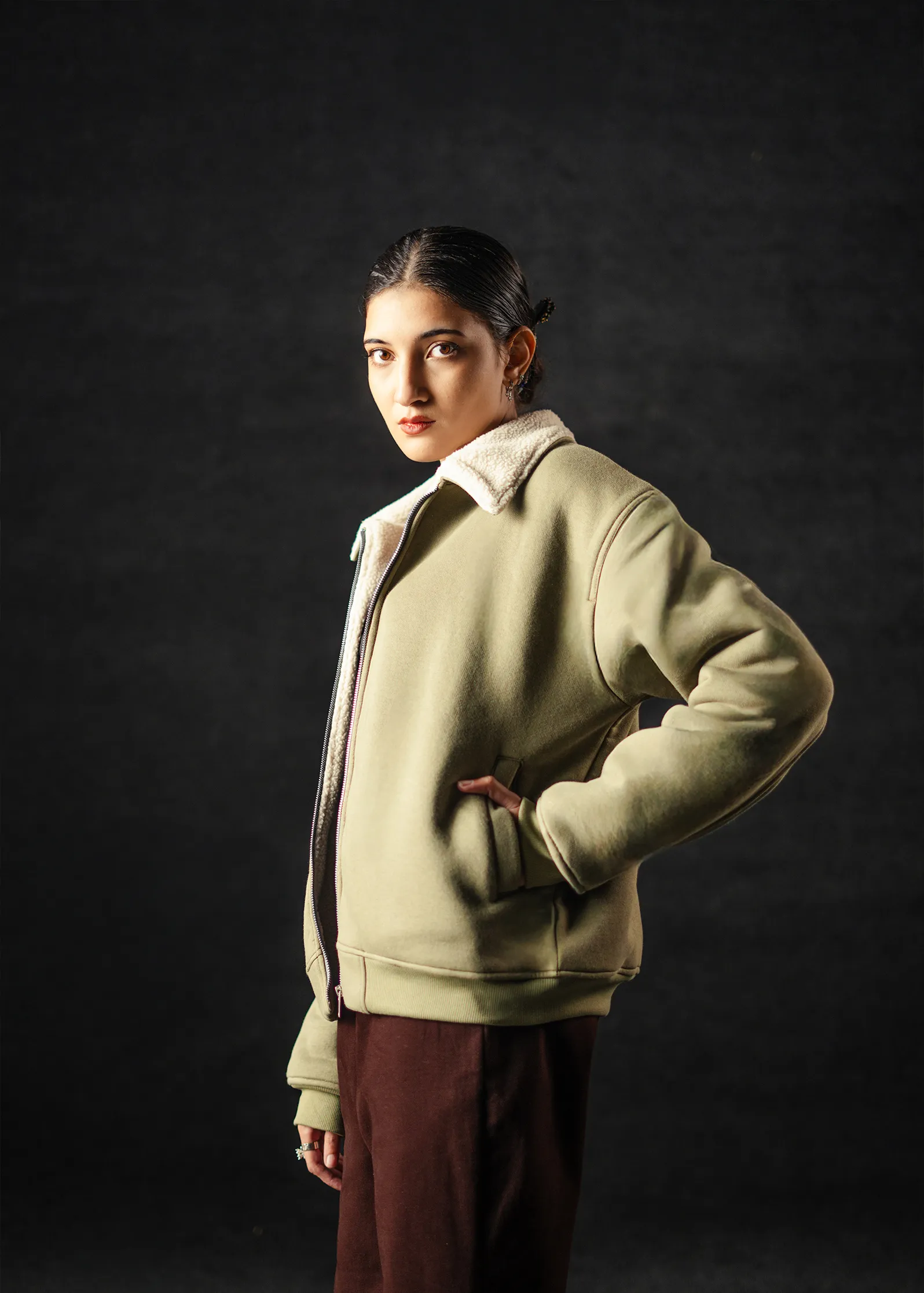 17.3.webp SAGE GREEN SHERPA JACKET - Image 3
