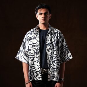 Drop Shoulder Button Down - Zebra