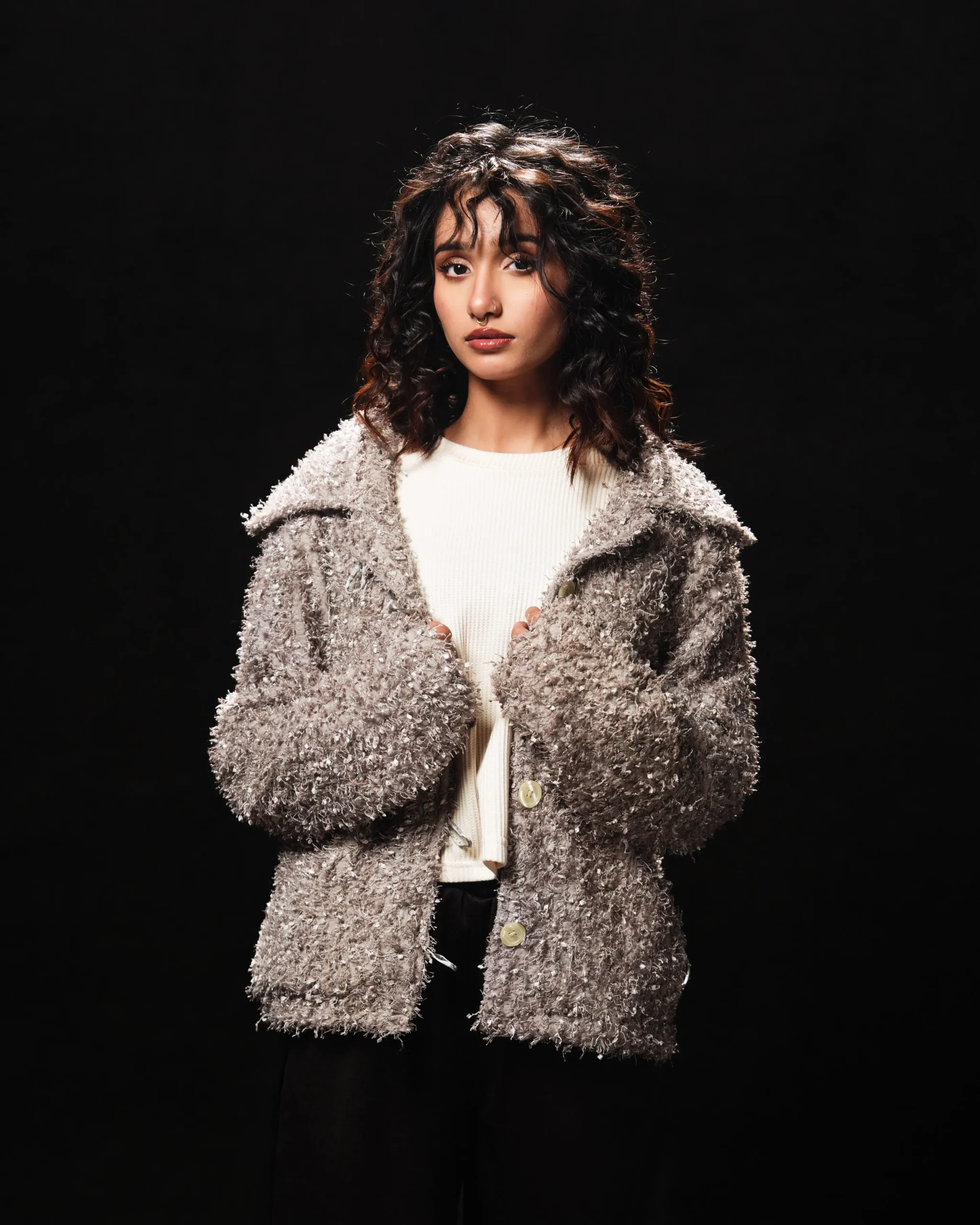 8.2-1-scaled-1.webp Taupe Bouclé Button Jacket - Image 2